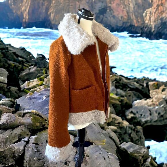 Forever 21 l Sherpa Trim l Brown Jacket l Front Pockets l Lined l XL l EUC - Picture 11 of 11